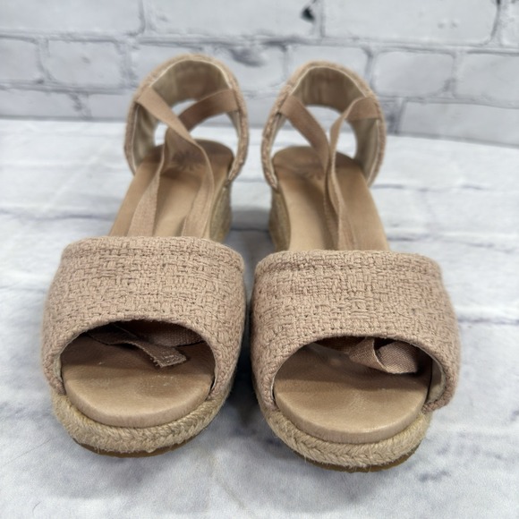 UGG Australia Delmar Espadrille Women's Wedge Lace Up Sandals Size 7 Mushroom - Picture 4 of 13